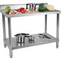 Royal Catering Werktafel – rvs werktafel - 150 x 60 cm - opstaande rand - 159 kg capaciteit