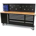 HBM 215 cm gereedschapswagen / houten werkbank incl achterwand