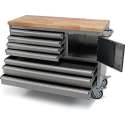 Professionele RVS Gereedschapswagen / Werkbank met Houten Blad (122 cm)