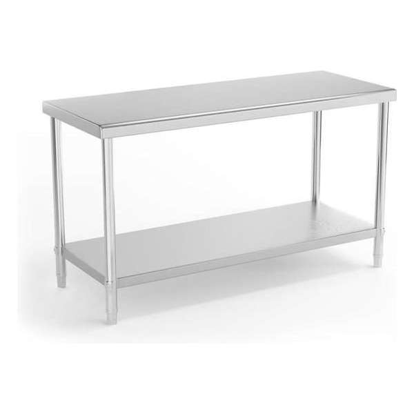 Royal Catering Roestvrij stalen werktafel - 150 x 60 cm - 230 kg laadvermogen