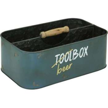 Metalen gereedschapskist Beer / toolbox - 2 vaks -  opberg bak