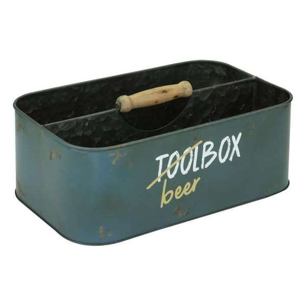 Metalen gereedschapskist Beer / toolbox - 2 vaks -  opberg bak