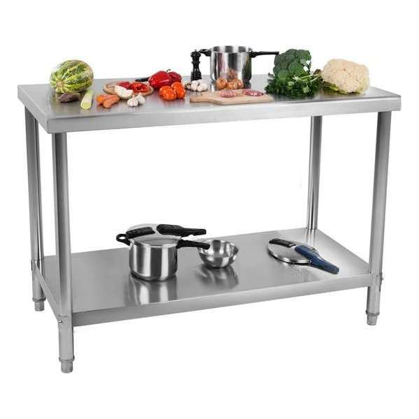 Royal Catering Werktafel – rvs werktafel - 120 x 70 cm - 143 kg capaciteit