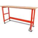 Ragnor werkbank met werkblad - verrijdbaar - rood - 98 cm werkhoogte