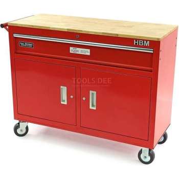 HBM 117 cm Professionele Verrijdbare Gereedschapswagen / Werkbank - ROOD