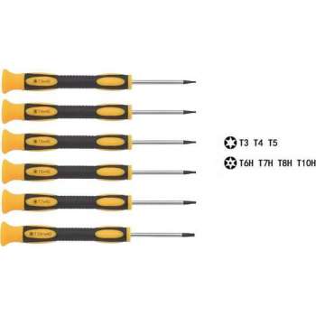 6 Delige Torx Schroevendraaierset - Torx - Set - Bits - T3 - T4 - T5 - T6 - T7 - T10