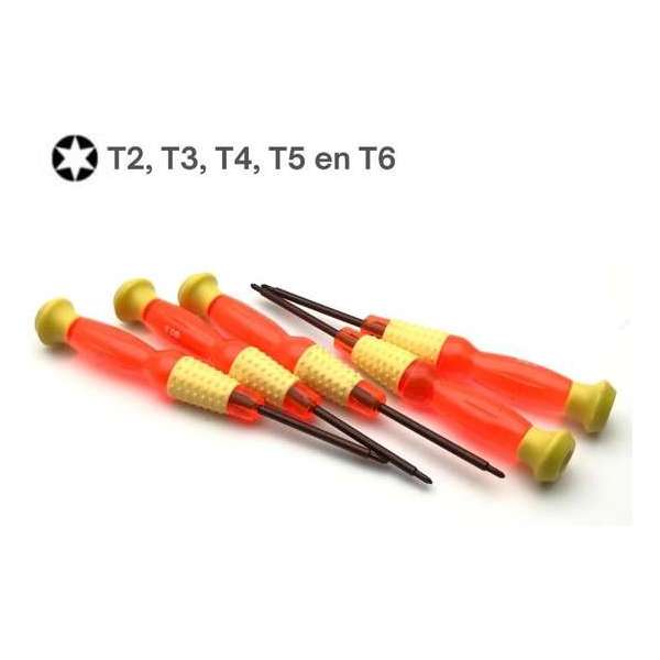 Speke 5-delige Torx schroevendraaierset - Bitset - set - T2 - T3 - T4 - T5 - T6