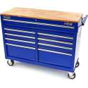 HBM 117cm Verrijdbare Gereedschapswagen Werkbank met Houten Blad Blauw