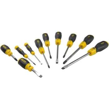 STANLEY 2-65-014 Cushiongrip Schroevendraaierset - 10-delig - inclusief opbergbox