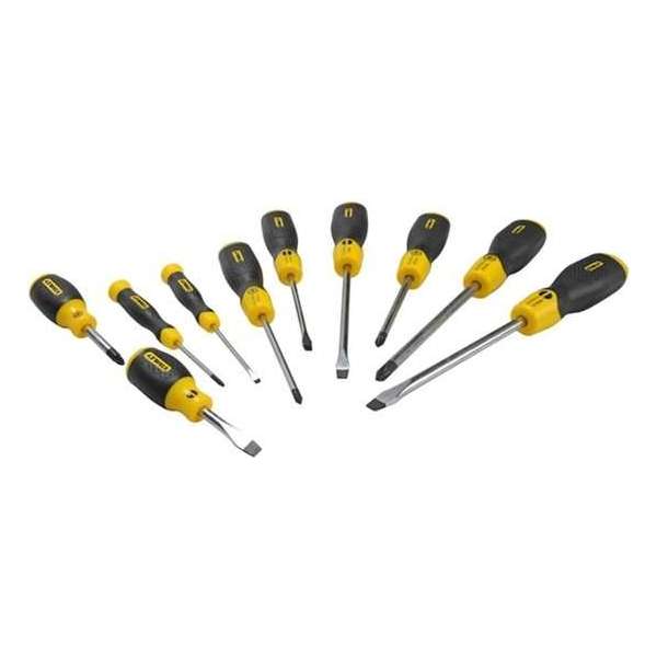 STANLEY 2-65-014 Cushiongrip Schroevendraaierset - 10-delig - inclusief opbergbox