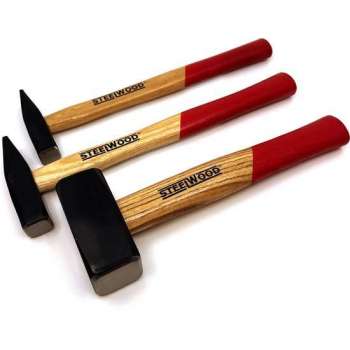 STEELWOOD Set 3 hamers - Bankhamer 200g + 300g + Vuisthamer 1000g