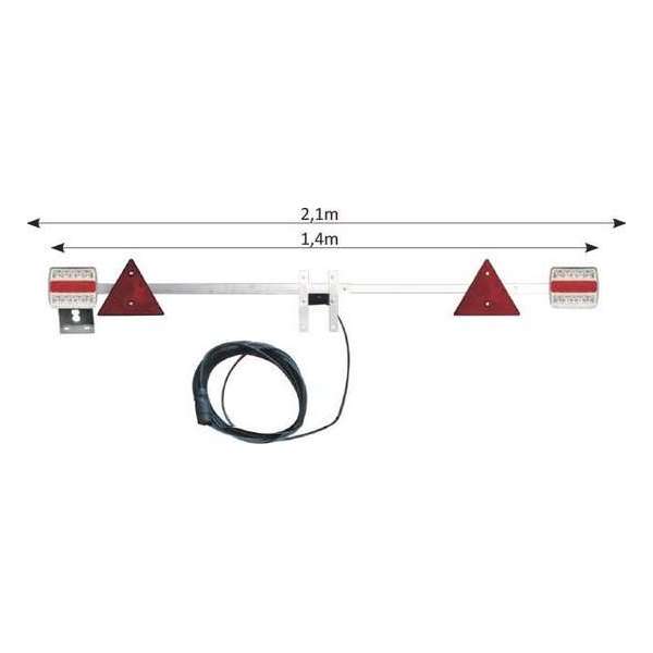 JBM Tools | Telescopische panel voor aanhangwagens 1,4-2.1m /kabel 6 m