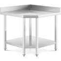 Royal Catering Roestvrij staal hoektafel- 90 x 70 cm - 300 kg capaciteit