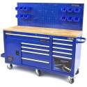 HBM 158 cm 10 Laden Werkbank met Deur en Achterwand “ BLAUW