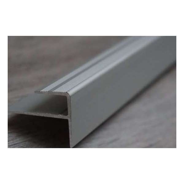 Aluminium F-vorm trapprofiel voor laminaat - 8mm X 120cm x ( set van 15 stuks )  Trapneuzen, Hoekprofielen