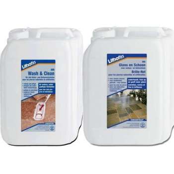 Lithofin MN Voordeelpakket - Wash en Clean & Glans en Schoon - NATUURSTEEN - 2 x 5L