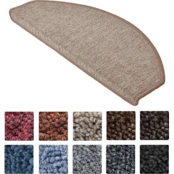 Beautissu Trapmatten ProStair XXL - 15 stuks - 65x28 cm - trapmat zelfklevend afgerond - sand