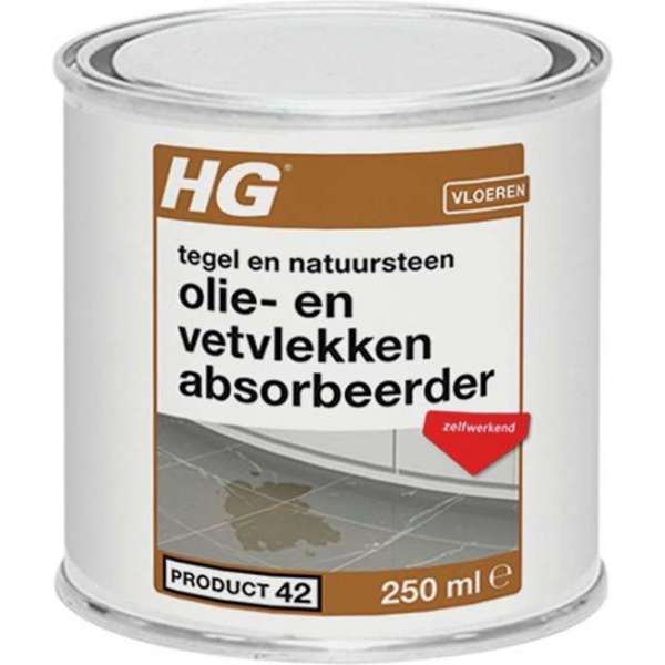 HG olie- & vetvlekken absorbeerder (HG product 42) - 250ml - voor tegels & natuursteen