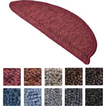 Beautissu Trapmatten ProStair - 15 stuks - 56x20cm - trapmat zelfklevend afgerond - bordeaux