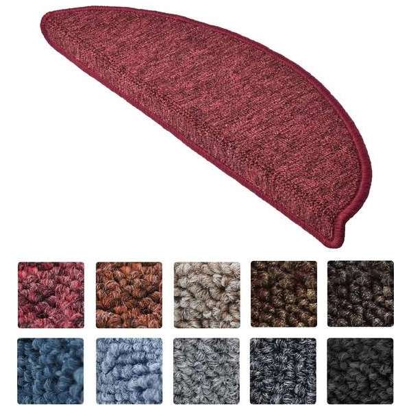 Beautissu Trapmatten ProStair - 15 stuks - 56x20cm - trapmat zelfklevend afgerond - bordeaux