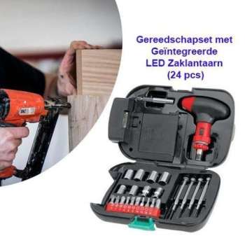 Gereedschapset met Geïntegreerde LED Zaklantaarn (24 pcs)