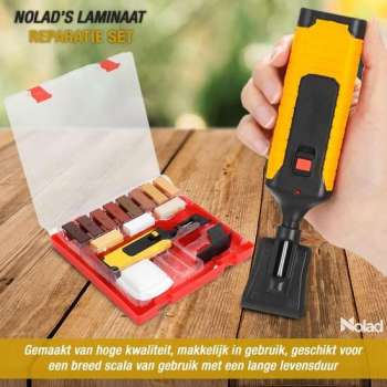 Needum - Laminaat Reparatieset - 11 kleuren hard wax staven - 17 onderdelen