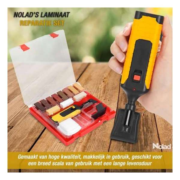 Needum - Laminaat Reparatieset - 11 kleuren hard wax staven - 17 onderdelen