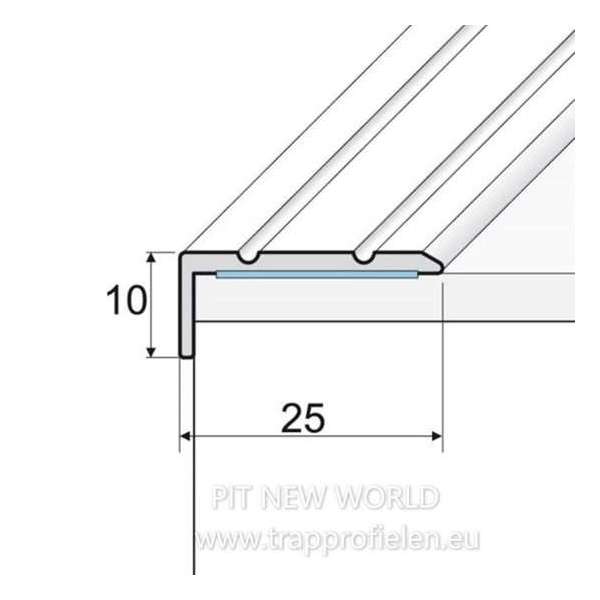 A31 Aluminium hoekprofiel zelfklevend 100 cm X 25 x 10 mm