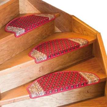 ComfortTrends Trap tapijt  Rood 3 stuks  - Gemakkelijk te bevestigen op elke egale trap