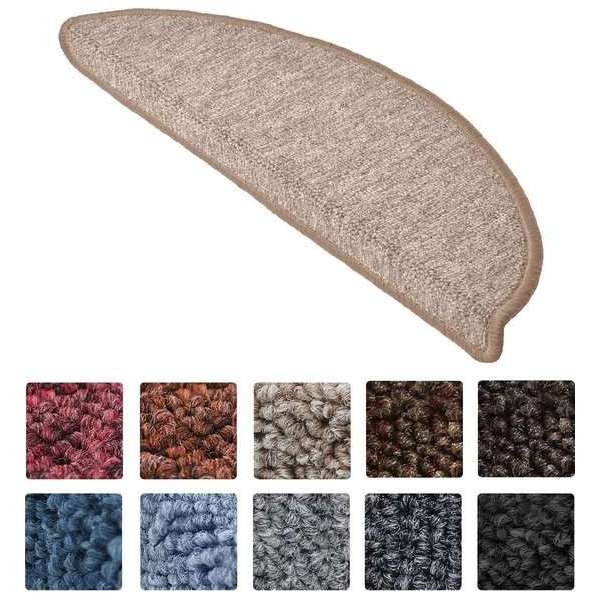 Beautissu Trapmatten ProStair - 15 stuks - 56x20cm - trapmat zelfklevend afgerond - sand