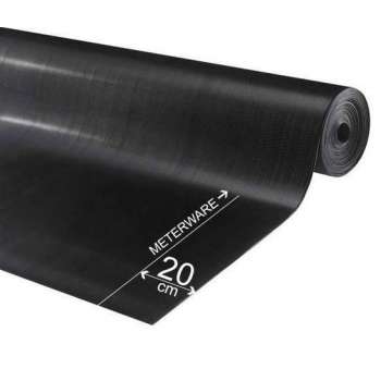 Rubber loper / rubbermat op rol ribbel 3mm - Breedte 20 cm - per strekkende meter