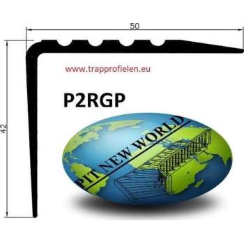 PVC -ANTISLIP TRAPPROFIEL -ZELFKLEVEND GRIJS P2RGP 50X42 mm X 110 cm X (set van15 stuks )