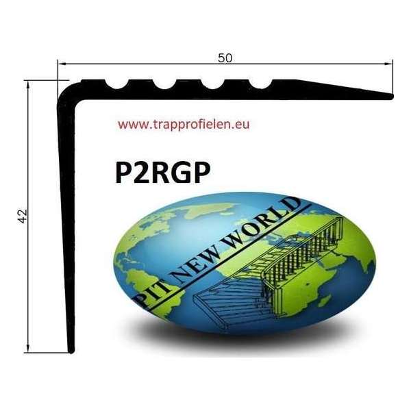 PVC -ANTISLIP TRAPPROFIEL -ZELFKLEVEND GRIJS P2RGP 50X42 mm X 110 cm X (set van15 stuks )