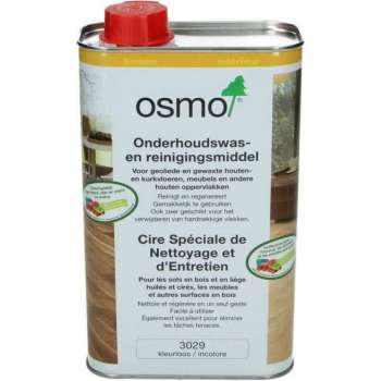 Onderhoudswas - OSMO - 3029 - Naturel - 1L - Kleurloos - Reinigt - Regenereert - houtreiniger