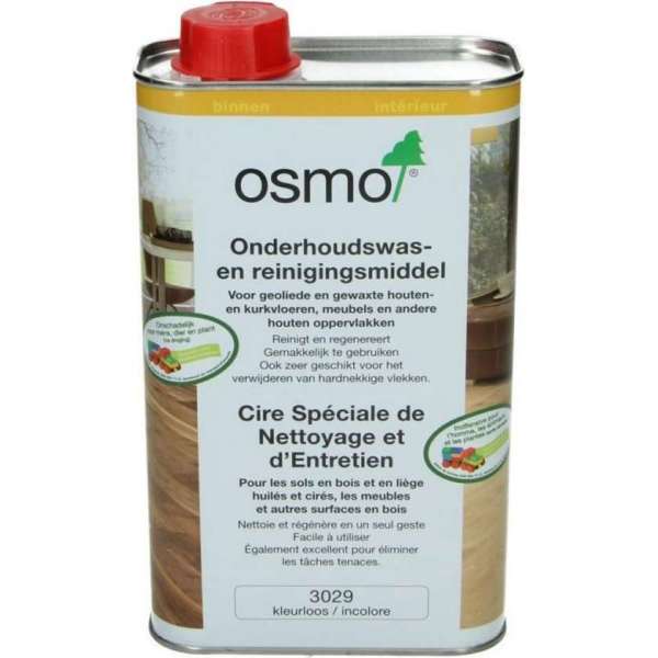 Onderhoudswas - OSMO - 3029 - Naturel - 1L - Kleurloos - Reinigt - Regenereert - houtreiniger