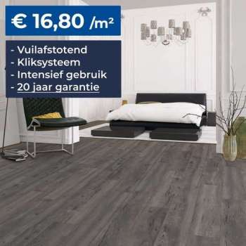 HDM Homebrand Laminaat - Finesse Grey Oak - Vloer -  Kliksysteem – Embossed - 8mm – V-groef - 20 Jaar Garantie