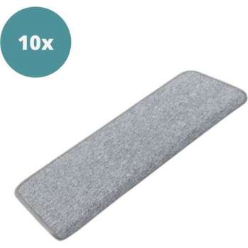 Luxe Trapmatten XXL - 10 stuks - 65x25 cm – Rechthoekig - Antraciet - Trapmat Zelfklevend – Geluiddempend