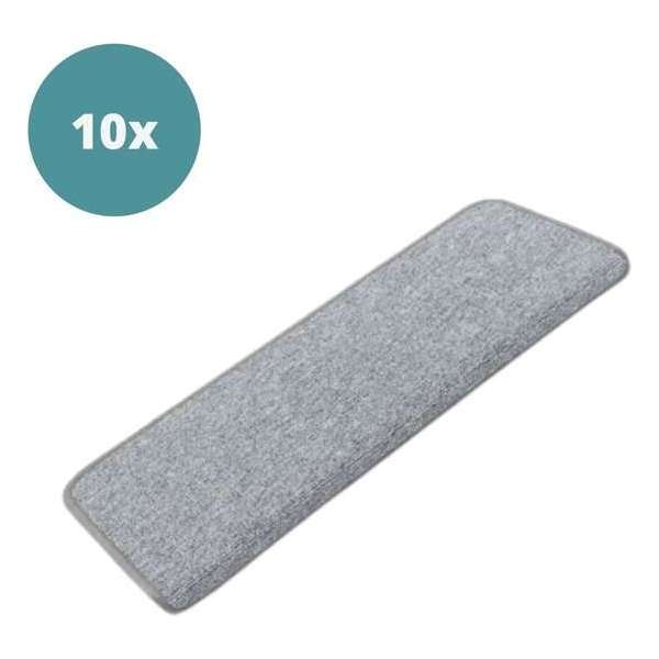 Luxe Trapmatten XXL - 10 stuks - 65x25 cm – Rechthoekig - Antraciet - Trapmat Zelfklevend – Geluiddempend