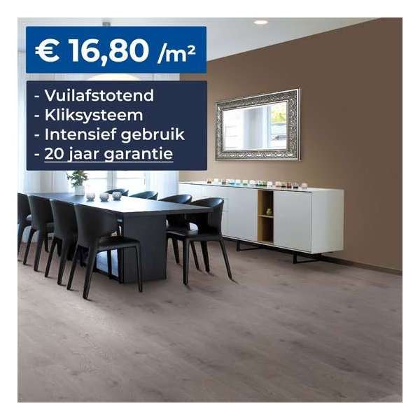 HDM Homebrand Laminaat - Aged Teak Grey - Vloer - Kliksysteem - Embossed - 8mm - 20 Jaar Garantie - 2,131 m² Per Pakket