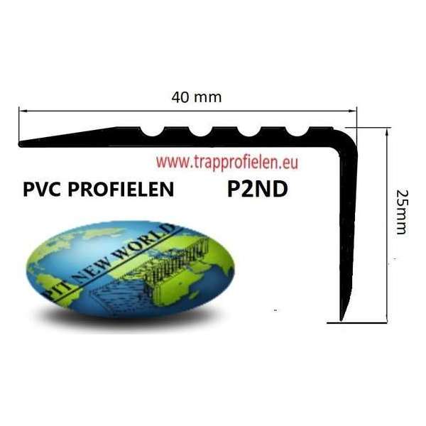 PVC -ANTISLIP TRAPPROFIEL -ZELFKLEVEND ZWART P2ND 41X25 mm X 150 cm X (set van15 stuks )