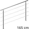 Monzana trapleuning edelstaal – 160 cm met 4 horizontale spijlen – balustrade