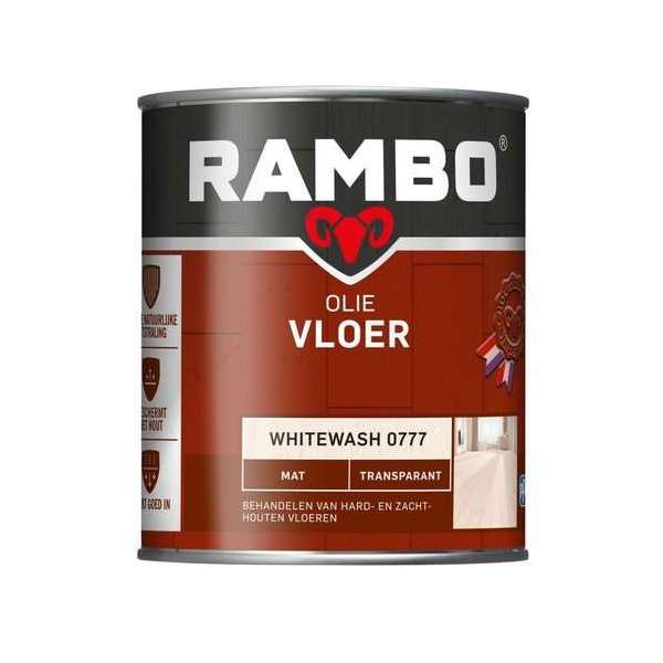 Rambo Vloer Olie Transparant Mat Whitewash 0777-0,75 Ltr