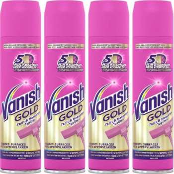 Vanish - Gold - Tapijtreiniger Mousse - Powerspray Foam - 4 x 650 ML - Vlekverwijderaar - Voordeelverpakking