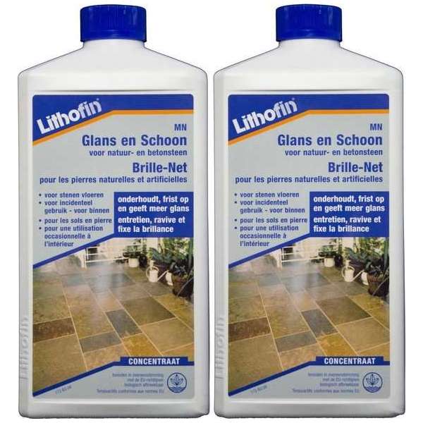 Lithofin MN Glans en Schoon - Glansmilk concentraat NATUURSTEEN - 2 L - Voordeelpack