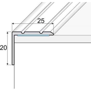 A36 Aluminium hoekprofiel zelfklevend  100 cm X 25 x 20 mm