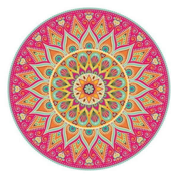 Vloerkleed vinyl rond | Mandala koraal