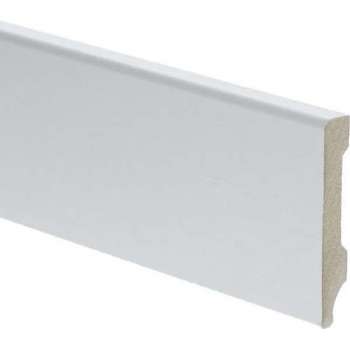 Hoge plinten - MDF - Moderne plint 55x9 mm - Wit - Voorgelakt - RAL 9016 - Per stuk 2,4m