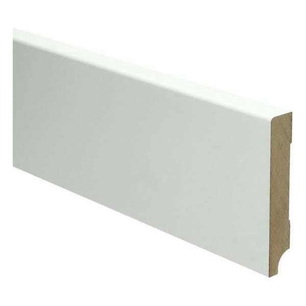 Hoge plinten - MDF - Moderne plint 90x15 mm - Wit - Voorgelakt - RAL 9010 - Per stuk 2,4 m