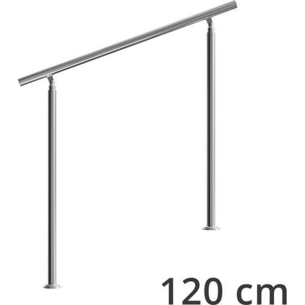 Monzana trapleuning edelstaal – 120 cm zonder spijlen – balustrade