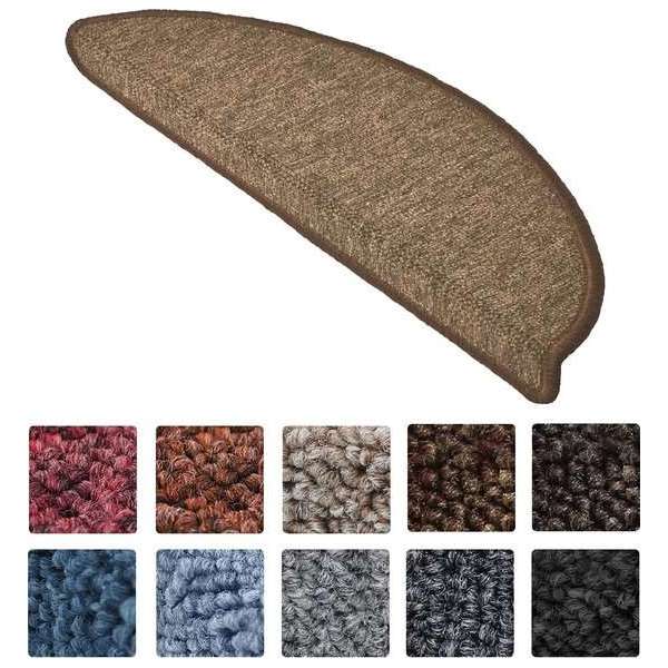 Beautissu Trapmatten ProStair - 15 stuks - 56x20cm - trapmat zelfklevend afgerond - bruin